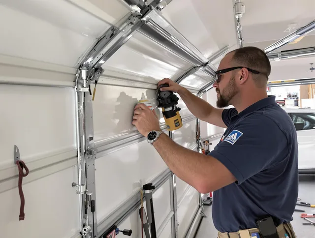Tolland Garage Door Repair technician quieting a noisy garage door in Tolland