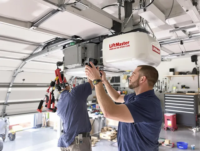Tolland Garage Door Repair technician performing advanced diagnostics on garage opener in Tolland