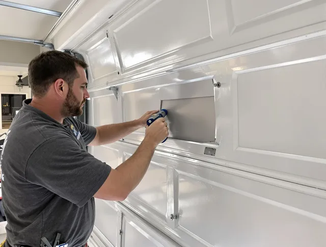 Garage door panel repair by Tolland Garage Door Repair in Tolland