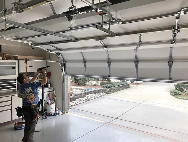 Garage door track repair service by Tolland Garage Door Repair in Tolland